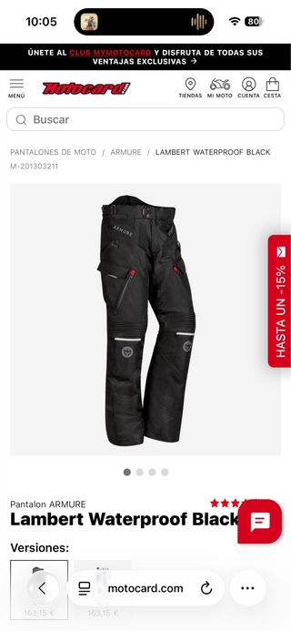 Pantalón Moto Armure talla L