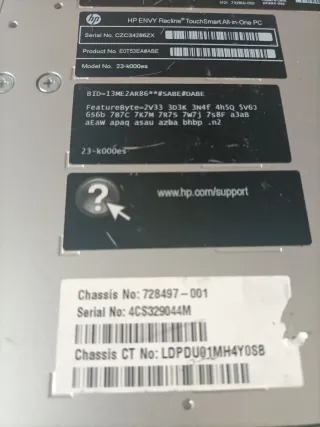 Ordenador HP Envy 23 Negro