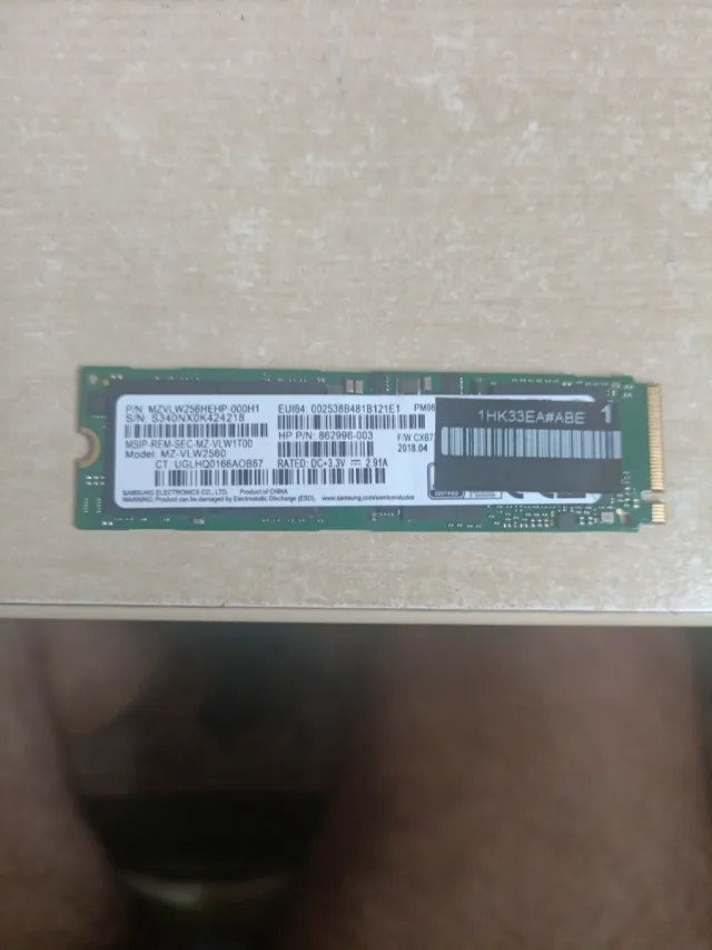 SSD Samsung 256GB M.2 NVMe