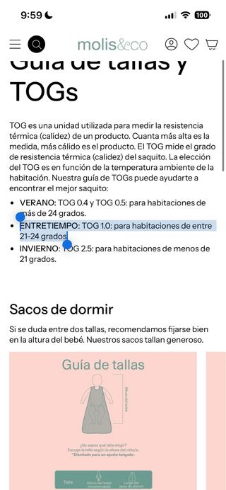 Saco dormir Molis&Co recién nacido
