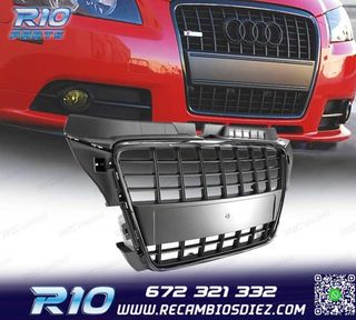 PARRILLA AUDI A3 8P 08-12 LOOK S LINE NEGRO BRILLO