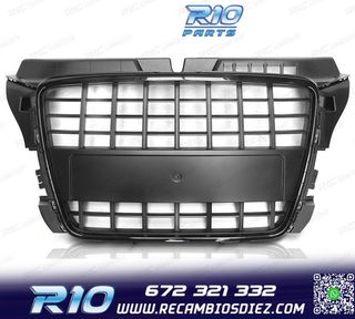 PARRILLA AUDI A3 8P 08-12 LOOK S LINE NEGRO BRILLO