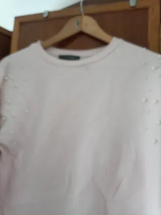 Sudadera rosa Primark perlas