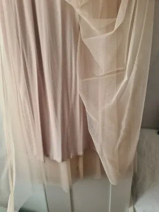 Falda larga tul beige