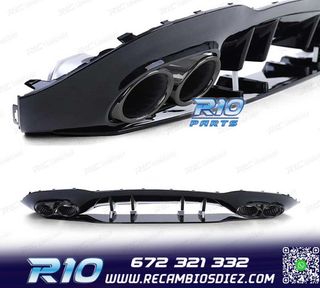DIFUSOR MERCEDES CLASE A W177 18- A45 LOOK AMG NEGRO BRILLO
