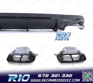 DIFUSOR MERCEDES CLA C117 16-19 LOOK AMG NEGRO BRILLO + COLA