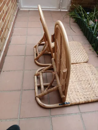 2 Sillas plegables mimbre Zara Home