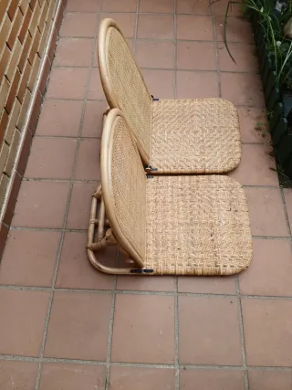 2 Sillas plegables mimbre Zara Home