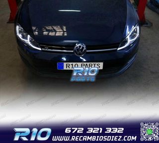FAROS VOLKSWAGEN VW GOLF 7 12-17 DRL DINAMICOS NEGROS LOOK 7