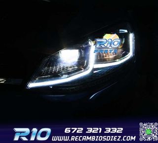 FAROS VOLKSWAGEN VW GOLF 7 12-17 DRL DINAMICOS NEGROS LOOK 7