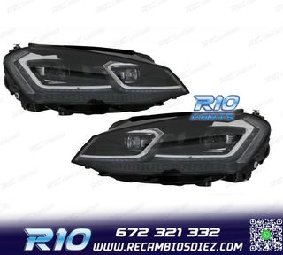 FAROS VOLKSWAGEN VW GOLF 7 12-17 DRL DINAMICOS NEGROS LOOK 7