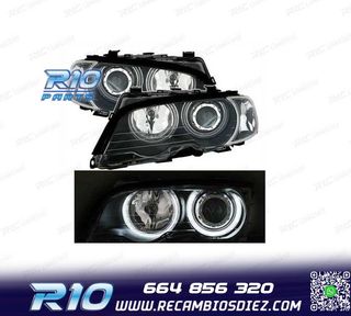 FAROS BMW E46 COUPE 99-03 OJOS ANGEL CCFL INTERMITENTES FOND