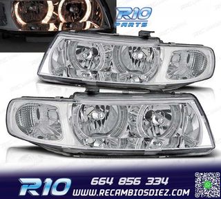 FAROS SEAT LEON TOLEDO 99-04 OJOS ANGEL CROMADOS