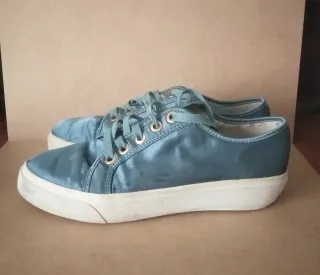 Zapatillas Satinadas Verde Botella