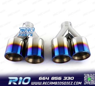 COLAS ESCAPE UNIVERSAL ACERO INOX TITANIO 2 DOBLES 89MM OO--