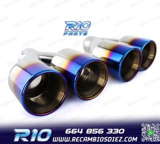 COLAS ESCAPE UNIVERSAL ACERO INOX TITANIO 2 DOBLES 89MM OO--