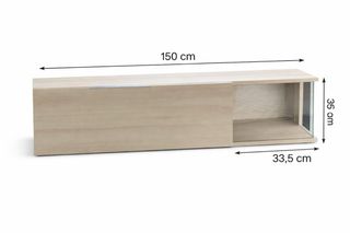 Mueble de comedor TV madera y cristal