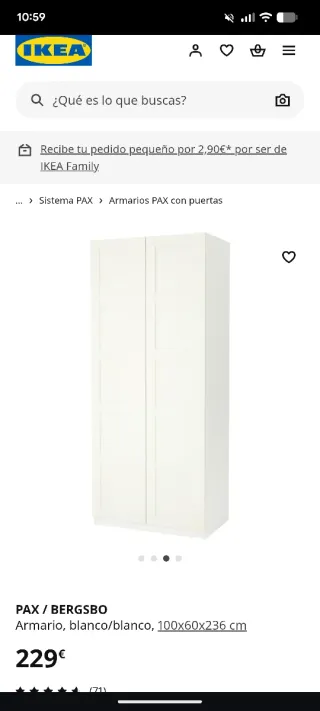 Armario blanco 2 puertas