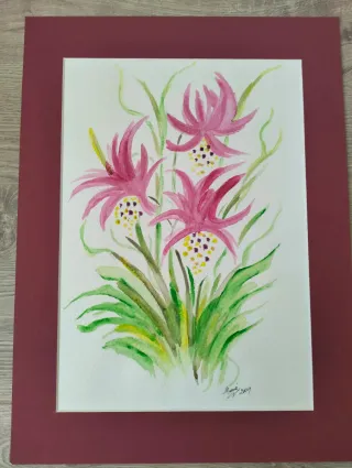 Pintura floral acuarela