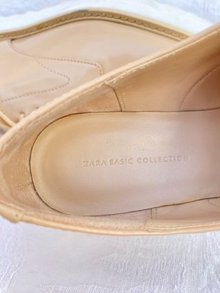 Zapatos Oxford Zara Plataforma Beige