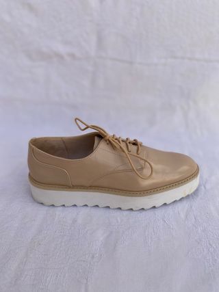 Zapatos Oxford Zara Plataforma Beige