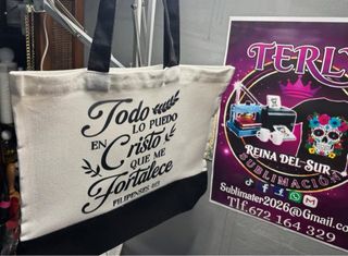 Bolso Mi Familia Beige y Negro