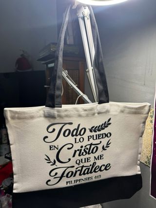 Bolso Mi Familia Beige y Negro