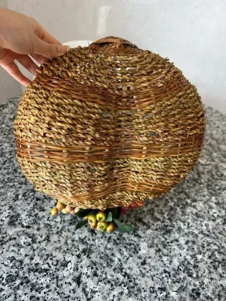 Cesta Decorativa de Mimbre – Hecha en Francia