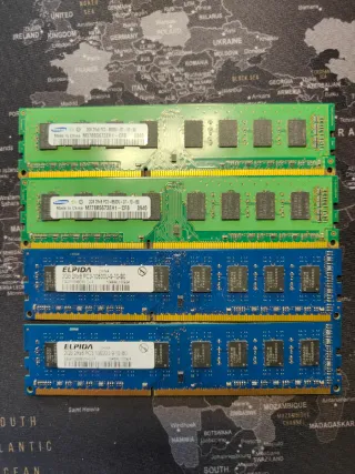 2x Samsung y 2x Elpida DDR3 RAM