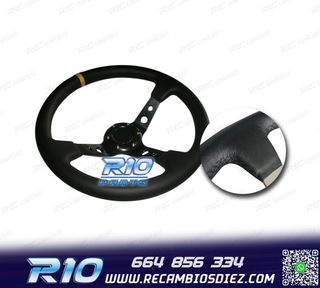 VOLANTE INVERTIDO PIEL SINTETICA NEGRO BRAZOS NEGROS Y RIBET