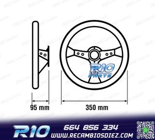 VOLANTE INVERTIDO LOOK OMP PIEL SINTETICA NEGRO BRAZOS NEGRO