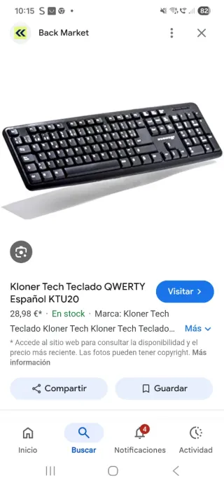Teclado Kloner Tech Español KTU20