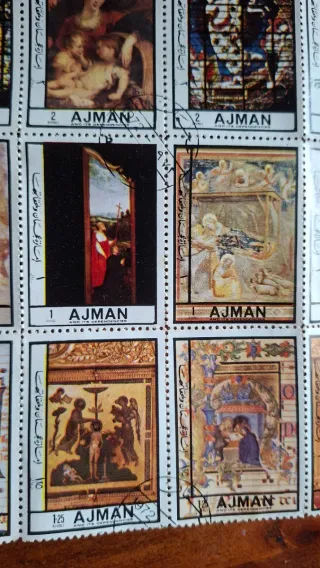 Foglio di Lotto francobolli Ajman (arte classico)