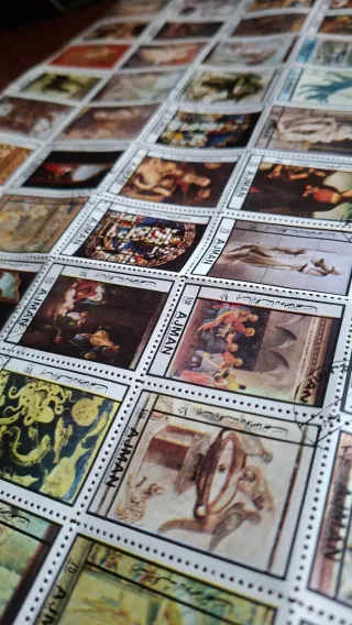 Foglio di Lotto francobolli Ajman (arte classico)