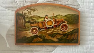 Cuadros madera coches clásicos pintados a mano