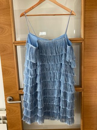 Vestido Zara Flecos Azul