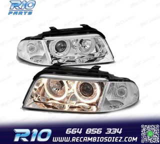 FAROS OJOS ANGEL AUDI A4 99-00 OJOS ANGEL CROMADOS