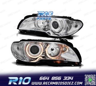 FAROS BMW E46 03-06 COUPE CABRIO OJOS ANGEL CROMADOS
