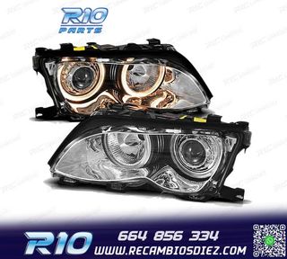 FAROS BMW E46 01-05 OJOS ANGEL CROMADOS