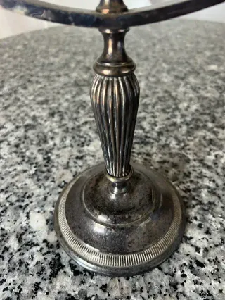 Candelabro antiguo niquelado 3 brazos - vintage