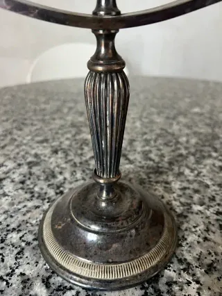 Candelabro antiguo niquelado 3 brazos - vintage