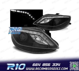 FAROS PARA SEAT IBIZA 6J 08-12 LOOK R8 NEGROS