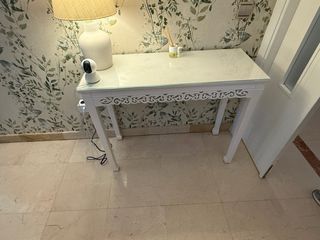 Consola recibidor cristal y madera