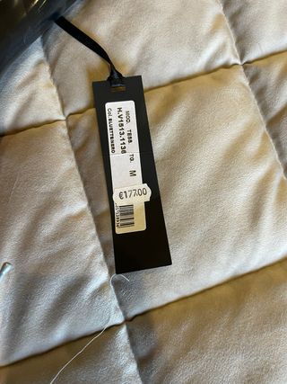 Vestito elegante blu e nero nuovo con cartellino