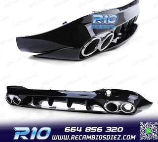 DIFUSOR MERCEDES CLA C118 19- LOOK AMG NEGRO BRILLO + COLAS