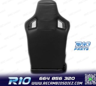 ASIENTO DEPORTIVO SEMI BAQUET ESTILO RS CUERO NEGRO SEMI PIE