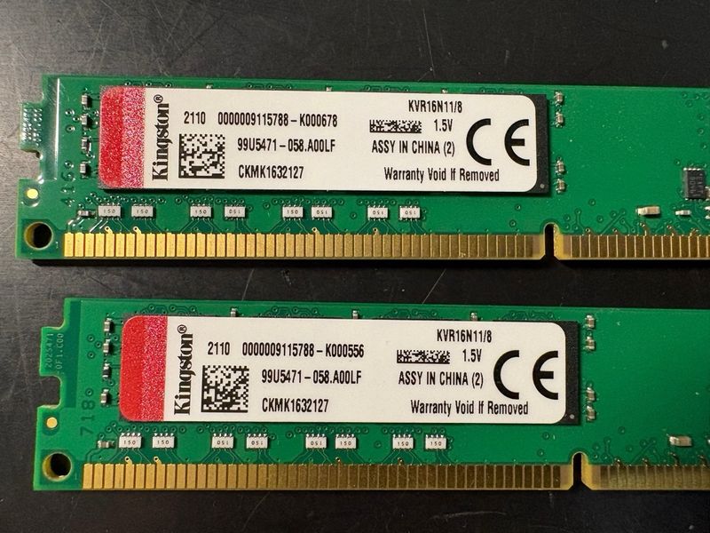 2x 8GB DDR3 RAM Kingston KVR16N11/8 afbeelding 2