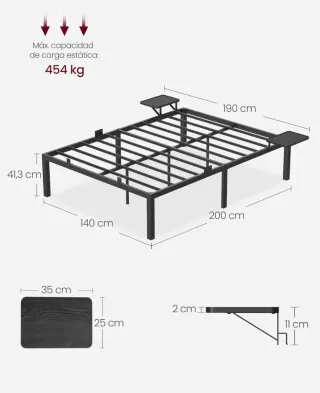 Somier/cama 140x190 matrimonio/matrimonial/doble