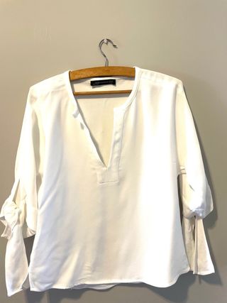 Blusa Zara Blanca Talla M