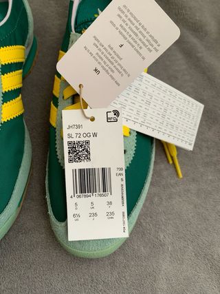 Adidas SL 72 OG Talla 38 Verde/Amarillo